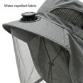 thumbnail image 6 of Byfri Mosquito Net Sun Hat with Solar Fan Wide Brim Fishing Hat for Outdoor Camping Dark Gray 58-60cm, 6 of 7