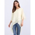 thumbnail image 4 of DARING DIVA Women's High Low Chiffon 3/4 Sleeve Top S Apricot, 4 of 7