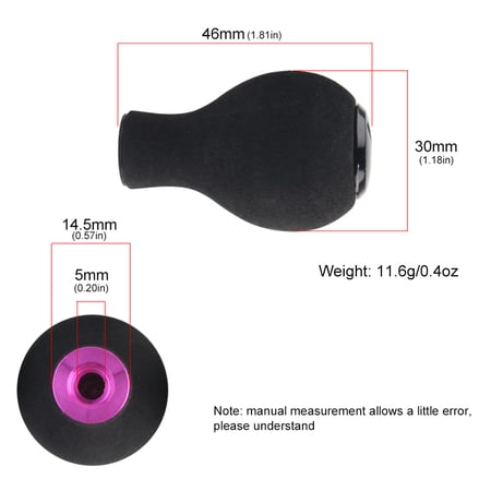 Rupoun Red EVA Baitcasting Fishing Reel Handle Knob Ultralight Trolling Reel Handle Accessory Ergonomic Replacement Part for Saltwater and Freshwater Angling Tackle Tools (1.18 inches / 3 cm)