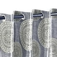 thumbnail image 2 of Cordon Jacquard Grommet Curtain Panel Set with Grommet Top Header by Blue Nile Mills, 52' x 96', Cream, 2 of 5