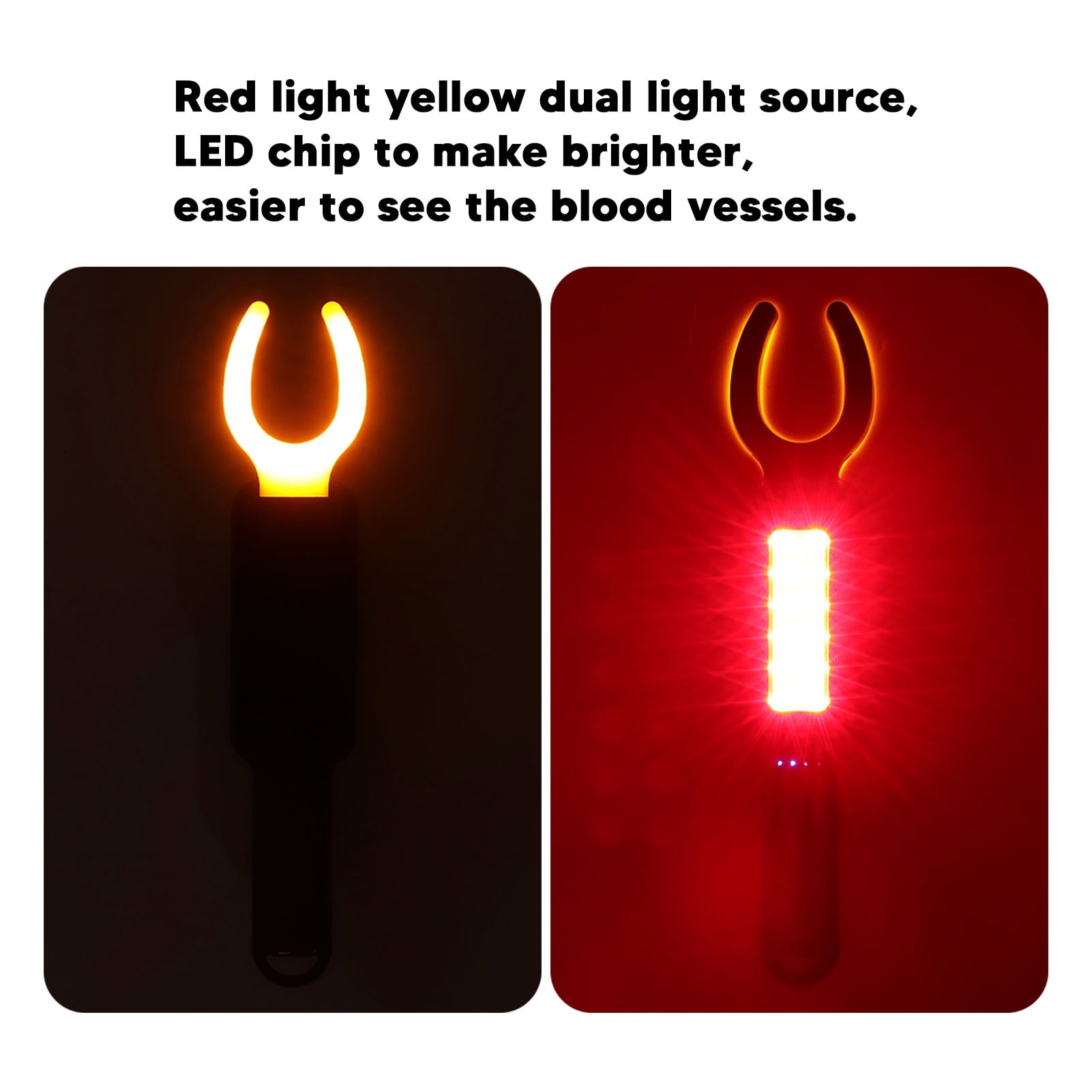 Yajisi Handheld Infrared LED Vein Finder Viewer, Portable Vein Detector with Red & Yellow Light, USB Rechargeable (8.6 inches / 21.8 cm)