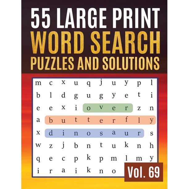 find words for adults seniors 55 large print word search puzzles and solutions activity book for adults and kids word game easy quiz books for beginners series 69 paperback walmart com