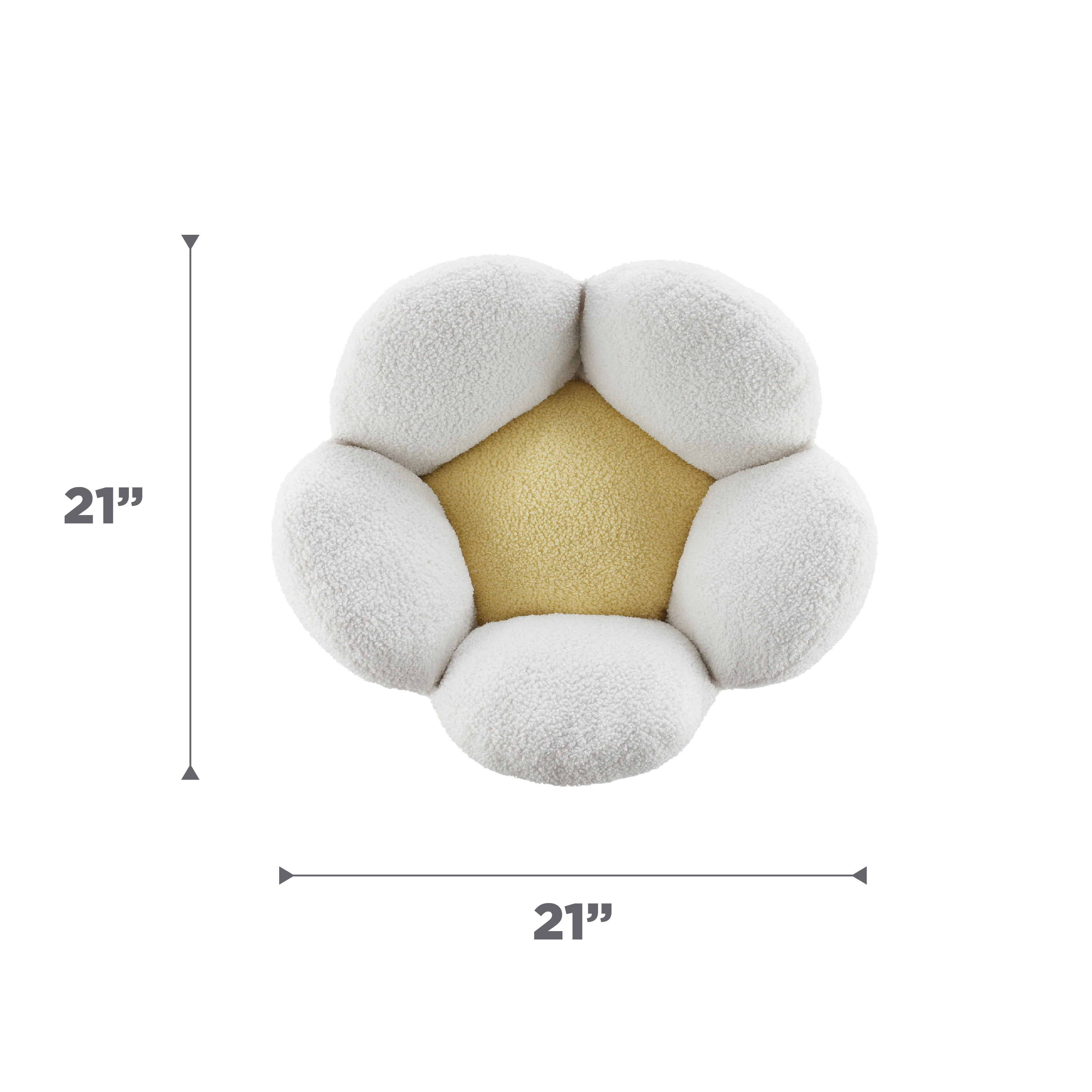 Catstages Purrfect Petals Flower Cat Bed with Plush Support and Raised Sides, White, 21 in - Secure, Soft, Comfortable Bed for Cats and Kittens