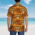thumbnail image 3 of Lsque Tiger pattern Hawaiian Shirt for Men, Unisex Summer Beach Casual Short Sleeve Button Down Shirts-Small, 3 of 9