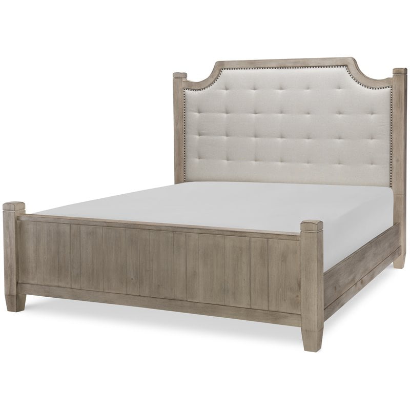 Monteverdi King/CA King Wood Uph Low Post Headboard in SunBleached Cypress