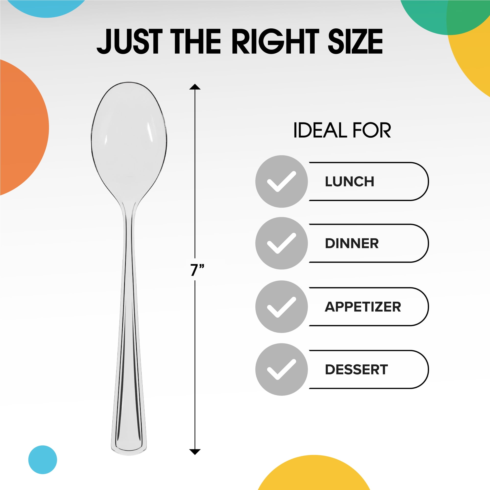 Exquisite Clear Disposable Spoons - Clear Plastic Spoons - 50 Count