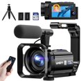 thumbnail image 1 of Videocámara Cámara De Vídeo 5K Cámara De Doble Lente Vlogging Para Youtube 3 270 Pantalla Táctil Giratoria Wifi 56Mp Cámara De Visión Nocturna Con Tarjeta Sd De 64Gb Micrófono Trípode Estabilizador Ba, 1 of 5