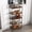 Brown & Black, variant on 5-Tier Arched Bookshelf, Black Metal Frame with Gray Marble Look Finish, Tall Open Display Bookcase Shelf, Freestanding Storage Organizer for Living Room Bedroom Home Office, Modern Decor