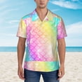 thumbnail image 4 of Easygdp Fish Scale Men's Hawaiian Shirts Print Lapel Short Sleeve for Beach, vacation, party, casual occasions - X-Large, 4 of 9