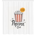 thumbnail image 3 of Ambesonne Movie Theater Shower Curtain, Sketch Popcorn, 69"Wx84"L, Charcoal Grey Vermilion, 3 of 3