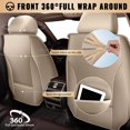 thumbnail image 5 of DIKSOAKR Car Seat Cover Fit for Ford Fiesta 2011-2019: Full Set Seat Covers Faux Leather Seat Cushion Waterproof Seat Protector Airbag Compatible(5 Seats,Beige), 5 of 7