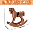 thumbnail image 3 of Handmade Vintage Old Collectible Statue Wooden Rocking Horse Figurines Decorative Ornaments Craft Sculpture for Office & Home Room Desktop Christmas Birthday New Year Gift, 3 of 6