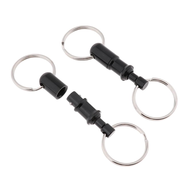 Llavero de liberación rápida jinwen 2 Pcs con 2 anillos Partidos negro