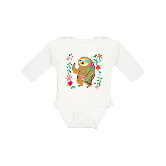 Inktastic Sloth Cute for Girls Girls Long Sleeve Baby Bodysuit