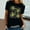 Black, variant on ALLLIST Short Sleeve Ladie's Tops Summer Floral T-Shirts Green Drop Shoulder Pullover for Women
