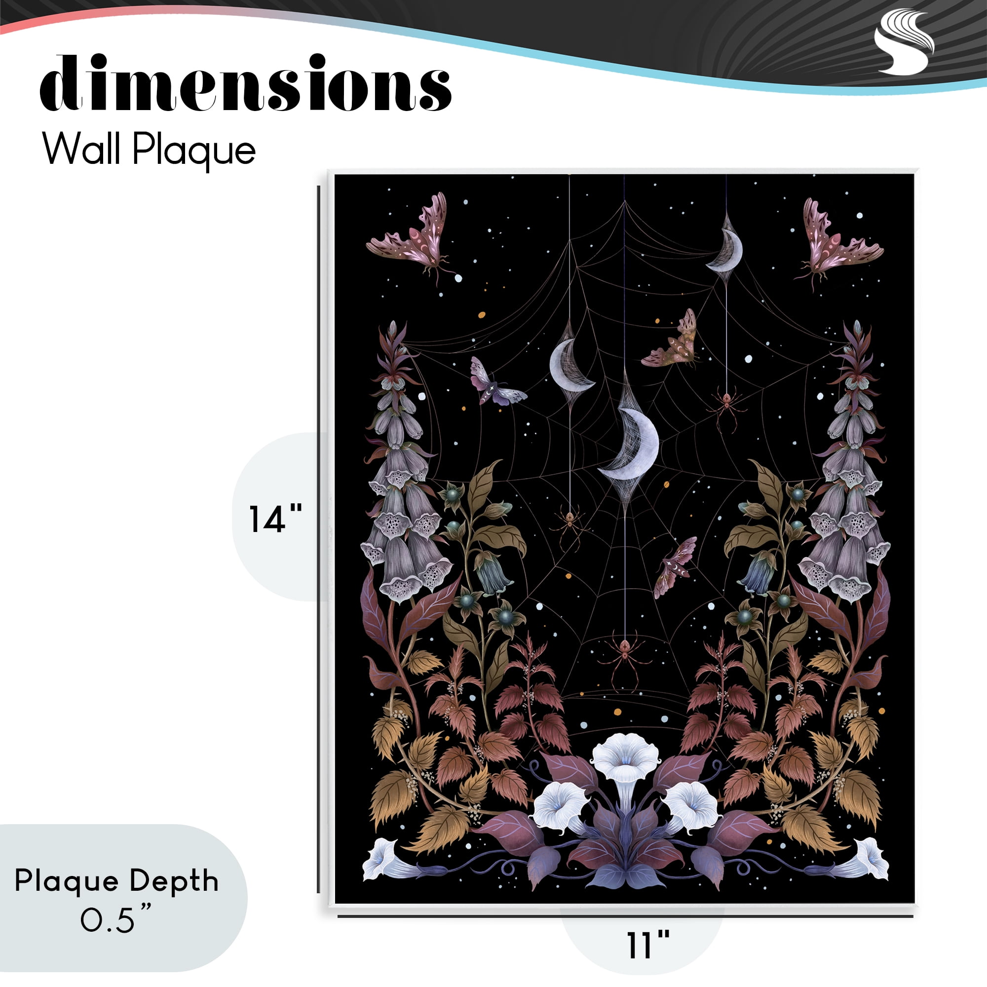 Stupell Industries Witch Garden with Spider Webs Wall Plaque Art, design by Episodic Drawings