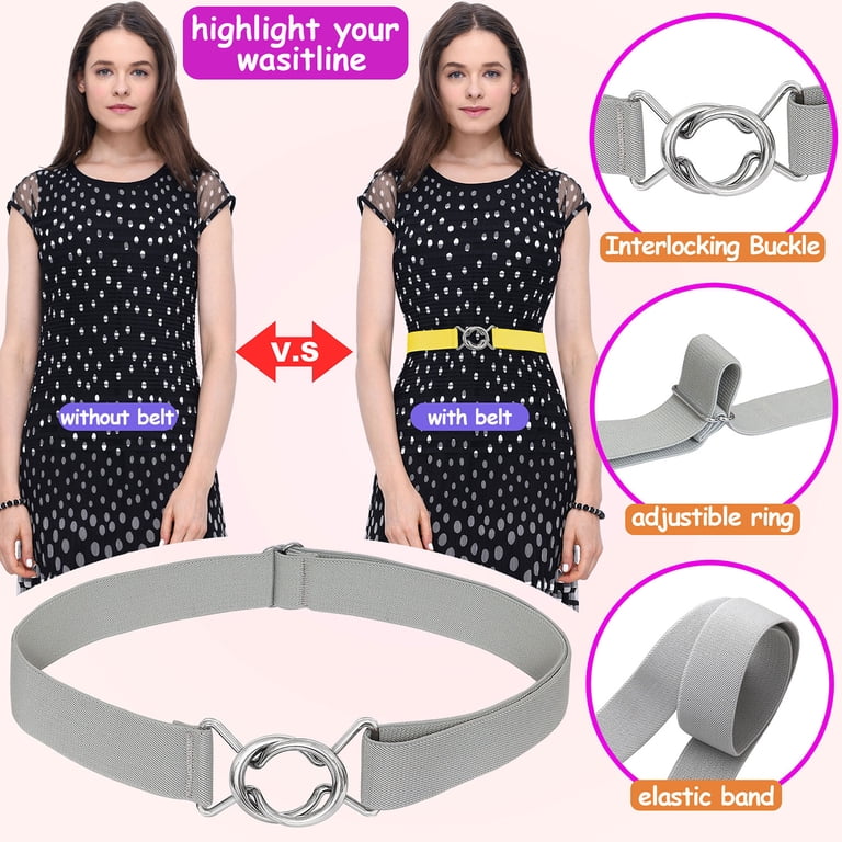 No Show Stretch Belt Adjustable Elastic Web Belt with Flat Buckle 2 Pack BELTAWAY Easily Adjustable Elastic Flat Buckle No Show Belts  main image 3