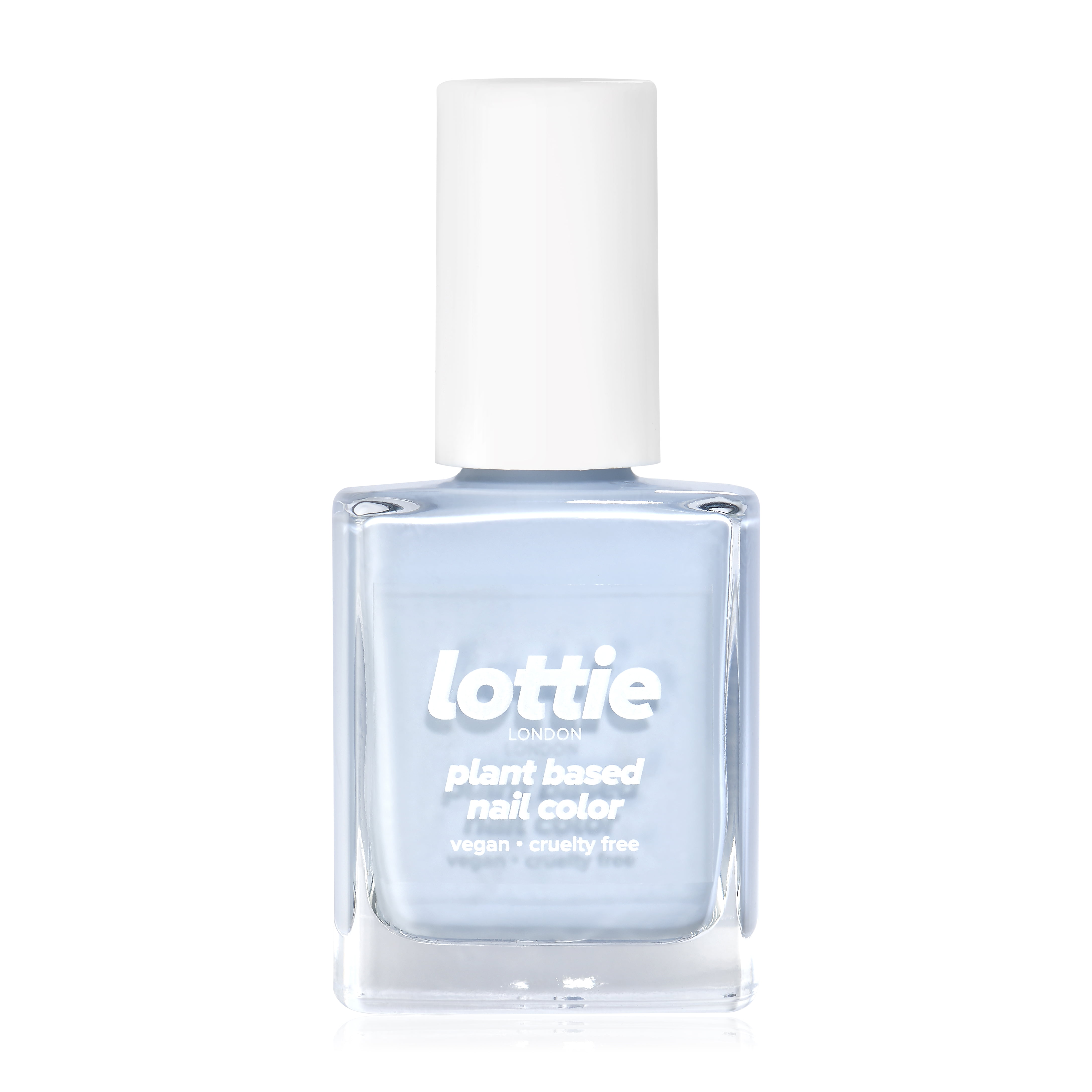 Lottie London Plant based Gel Nail color, All Free, pastel blue, Feeling Myself, 0.33 fl oz