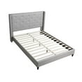 thumbnail image 4 of Best Master Furniture Valentina Linen Fabric Wingback Platform Full Bed in Beige, 4 of 5