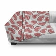 thumbnail image 2 of Summer Soft Flannel Fleece Throw Blanket, Grapefruit and Exotic Fruits Doodle Freshness of Summer Season Tropical, Cozy Plush for Indoor and Outdoor Use, 60" x 80", Dark Coral and White, by Ambesonne, 2 of 5