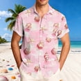 thumbnail image 1 of Blusa y camisa de manga corta con cuello vuelto para hombre, blusa informal de moda con cuello vuelto, blusa estampada de manga corta con botones, blusa de poliéster para hombre, 1 of 6