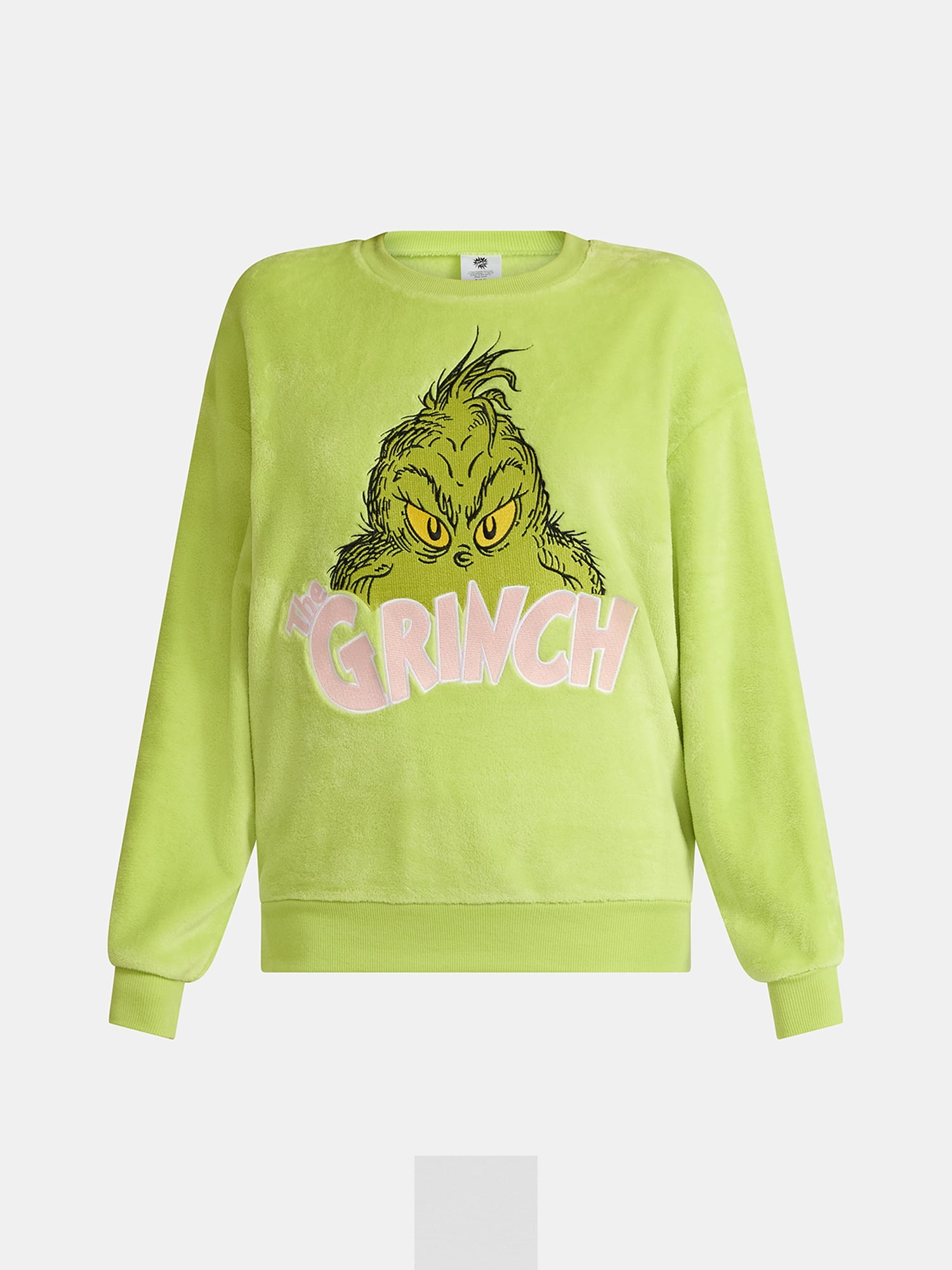 Dr. Seuss The Grinch Women's Plush Graphic Sweatshirt with Long Sleeves, Sizes XXS-XXL
