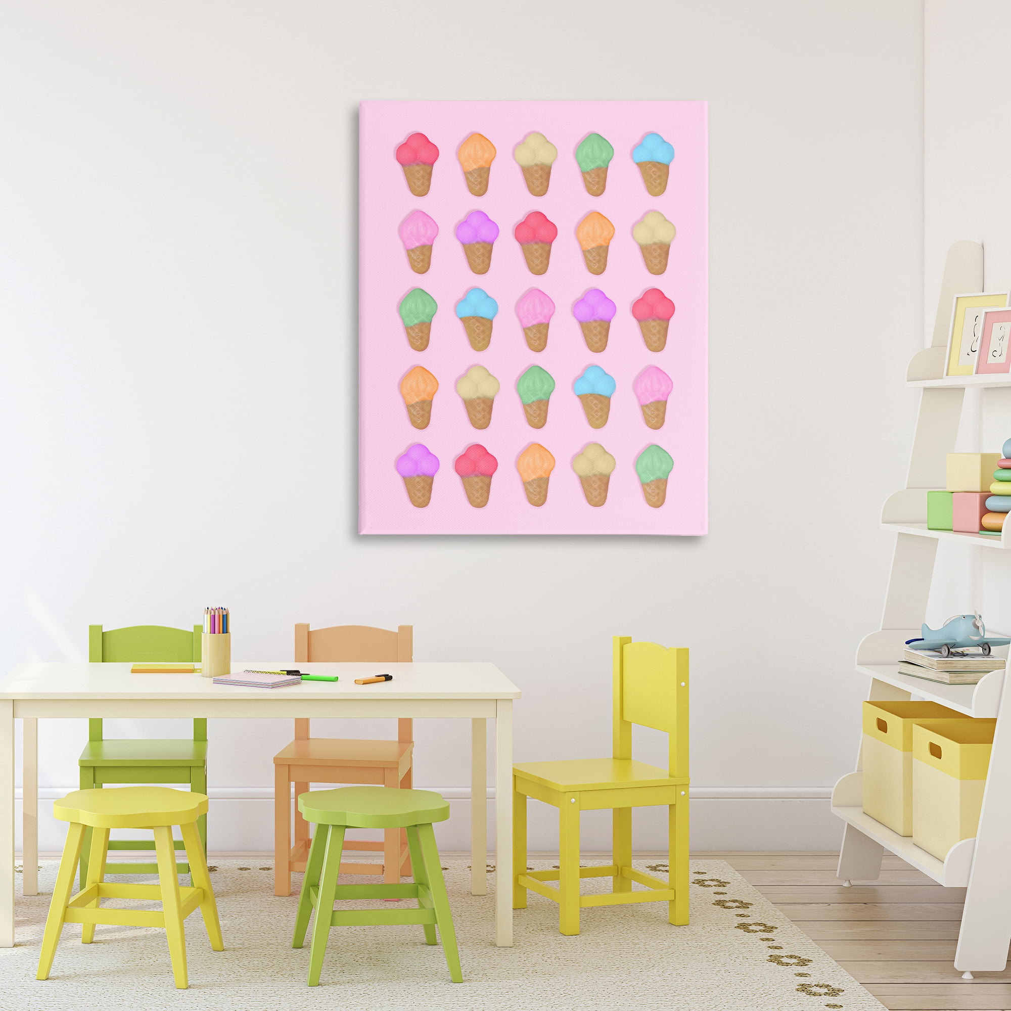 Stupell Industries Ice Cream Shaped Candies Canvas Wall Art, design by LISH Creative