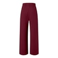 thumbnail image 5 of MIASHUI Women's High Waist Casual Pants Solid Color Comfortable Office Trousers Loose Fit Daily Lounge Wear Long Tailored Wide Leg Pants for Women Red,XL, 5 of 6