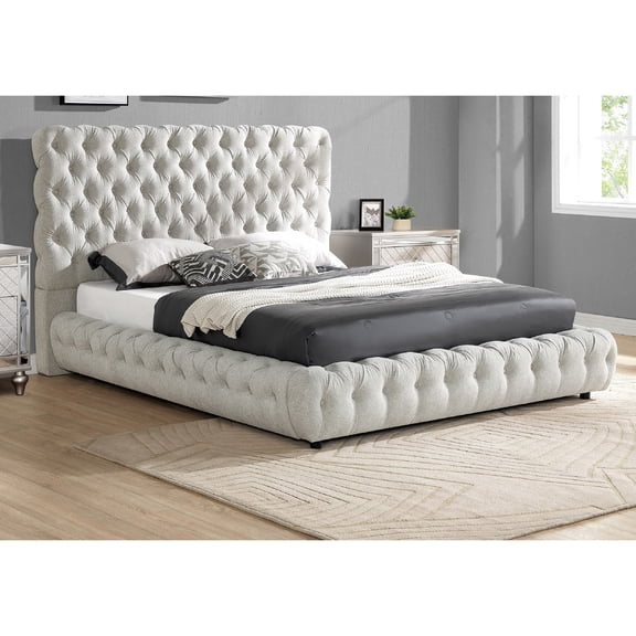 Modern Style King Bed, Black Headboard And , Upholstered Size Black,