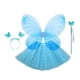 thumbnail image 2 of Disfraz de hada para niñas, disfraz de mariposa, falda tutú para personal, ala de mariposa, 4 piezas/juego para fiesta, carnaval, juego de simulación, Azul Fernando disfraz de hada, 2 of 8