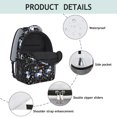 thumbnail image 4 of Unicorn and Floral Black Pattern Backpack for School, Cute School Bag with Adjustable Shoulder Straps and Padded Back, 15.3"x11"x6.7", 4 of 5