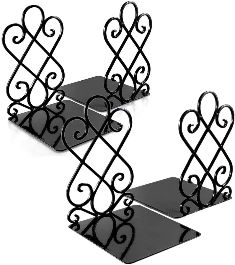 Black Unique Music Notes Book Stands Metal Bookends For Kids School Library Desk Study Home Office Decoration Gift 