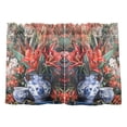 thumbnail image 7 of Yayeee Kitchen Curtains Tier Pair Light Filtering 27"x36" Rod Pocket Short Cafe Window Panel, Red Vibrant Flowers, 7 of 7