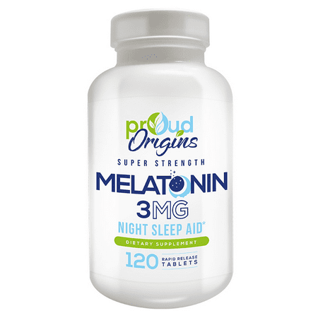 Proud Origins Melatonin 3mg 120 Rapid Release Tablets Sleep Aid, Supports Sound Sleep