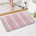 thumbnail image 4 of Pink and Green Striped Pattern Bathroom Rugs Mat,Non Slip Microfiber Bathroom Rug,Rubber Backing,Soft Bathroom Mats for Bathroom Floor,Tub and Shower,17x27in(43x68cm), 4 of 5