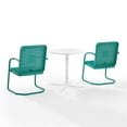 thumbnail image 5 of Crosley Furniture Bates 3 Piece Metal Outdoor Bistro Set in Turquoise Gloss, 5 of 8