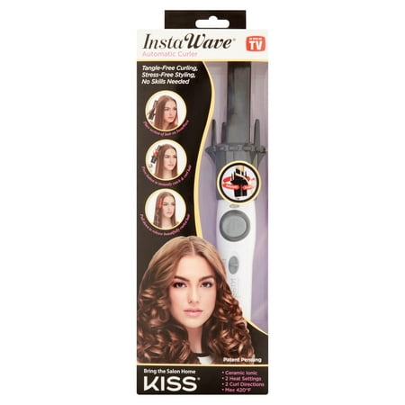 Kiss Products Instawave Automatic Hair Curler, Ceramic + Ionic Hair Curling Machine, Curling Iron,
