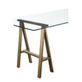 thumbnail image 3 of Pangea Home Brady Metal Desk with Glass in Brushed Brass, 3 of 5