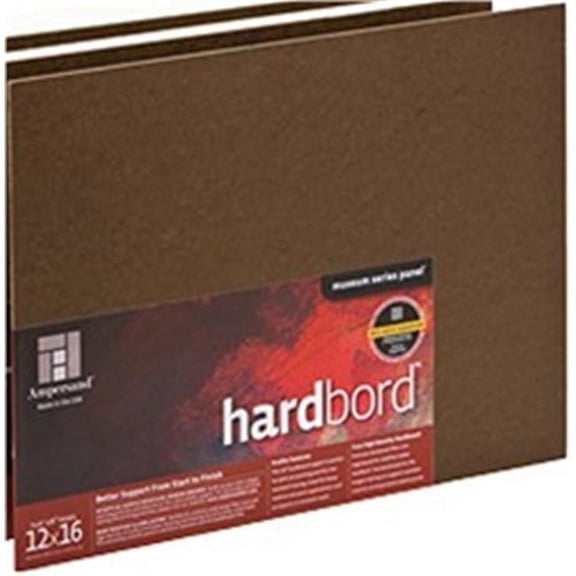 Ampersand Art Supply Hardboard Wood Painting Panel: Museum Series Hardbord, 12"x12", 1/8 Inch Flat Profile