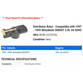 thumbnail image 2 of Distributor Rotor - Compatible with 1997 - 1999 Mitsubishi 3000GT 3.0L V6 SOHC 1998, 2 of 2