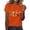 Orange, variant on Halloween Shirts for Women T-Shirt for Casual Wear with Short Round Neck Pumpkin Print Loose Top in Stylish Everyday Wardrobe Orange L