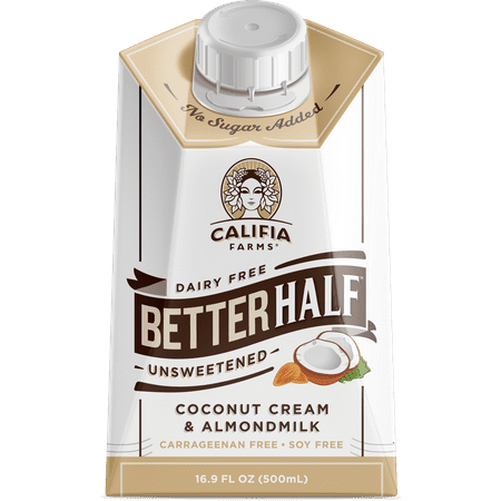 (3 Pack) Califia Farms Better Half Unsweetened Creamer, 16.9 fl (The Best Vegan Coffee Creamer)