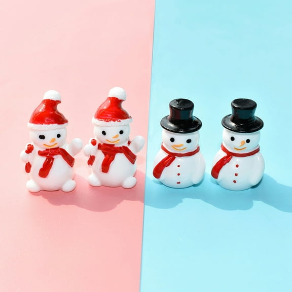 CATIEBYE 20Pcs Miniature Snowman Figurines for Snow Globe 1.1x0.6x0.6in Resin Christmas Holiday