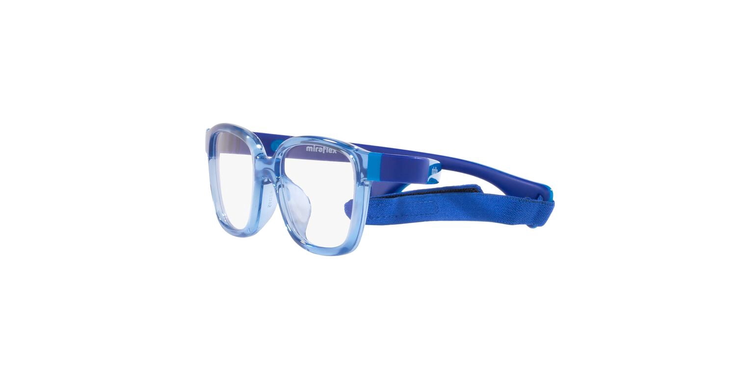 Miraflex Youth Eyeglasses 0MF4002 Flexible & Safe with Case & Headband, Light Blue, 42mm
