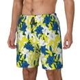 thumbnail image 2 of Uemuo Lilies Flowers Pattern Mens Swim Trunks Quick Dry Board Shorts with Mesh Lining, Stretch Beach Shorts Quick Dry No-Chafing Board Shorts-, 2 of 9