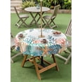 thumbnail image 3 of Outdoor Tablecloth with Umbrella Hole and Zipper, Marine Life Round Table Cloth 54 Inch Waterproof Tablecloth, Nautical Underwater Coral Shell Starfish Watercolor Picnic Table Cover for Patio Camping, 3 of 7
