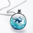 thumbnail image 2 of Whale Stunning Glass Circular Pendant Necklace - Women's Necklaces, Necklaces, 2 of 5