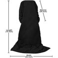 thumbnail image 6 of Lightweight Wearable Comforter/Blanket for Adult Women and Men, Super Soft Comfy Warm Plush Throw with Sleeves Wrap Robe - 6ft Size, Black, 6 of 6
