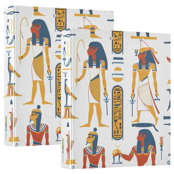 Ancient Egyptian 3 Ring Binders 1.5 inch Hardcover File Folders with Interior Pockets A4 Size Organizer for School Office Hospital