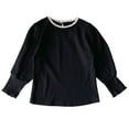 thumbnail image 2 of Blczomt Girl Shirts Long Puff Sleeve Cute Plain T Shirt Ruffle Casual Soft Black Toddler Shirt, 2 of 3